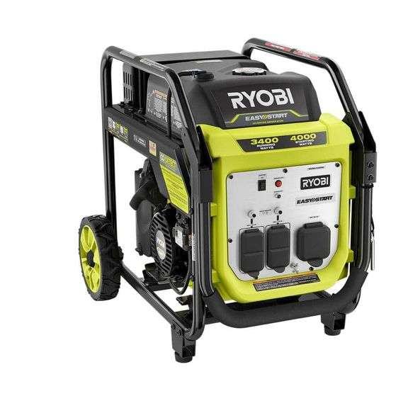 [✓] [MSRP: $649.00] RYOBI 4000-Watt Recoil Start Gasoline Powered Digital Inverter Generator with CO Detect Shutdown Sensor