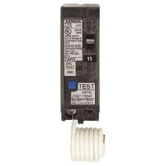 [✓] [MSRP: $60.00] Siemens 15 Amp 1 in. Single-Pole Combination AFCI Circuit Breaker RBPU