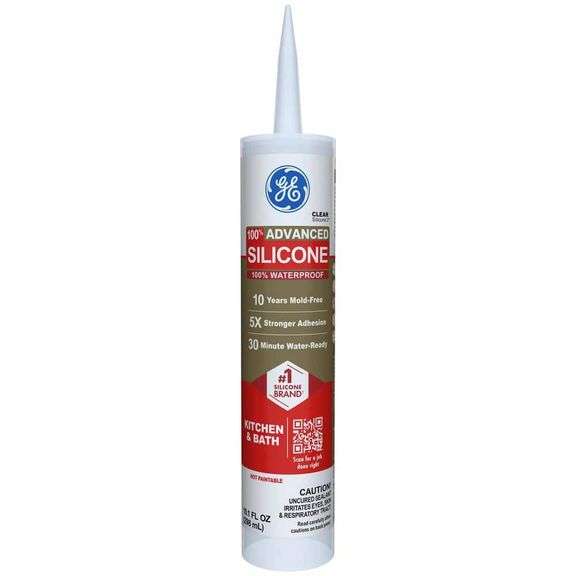 [✓] [EXT MSRP: $131.76] GE Advanced Silicone 2 Caulk 10.1 oz Kitchen and Bath Sealant Clear