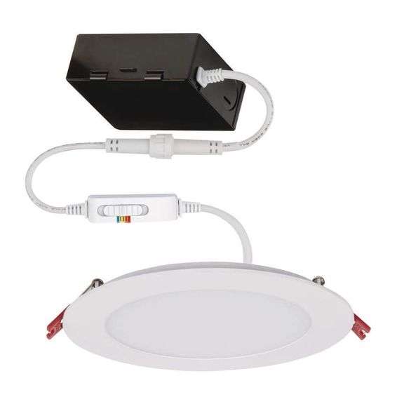 [✓] [MSRP: $20.97] Commercial Electric Ultra Slim Integrated LED 6 in Round Adj Color Temp Canless Recessed Light for Kitchen Bath Living rooms, White