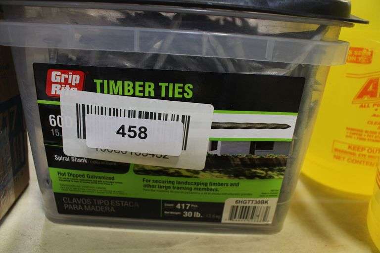 [✓] [MSRP: $85.00] Grip-Rite 6 in. x 3-Gauge 60-penny Exterior Galvanized Spiral Shank Timber Tie Nails 30 lb. Box