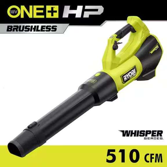[MSRP: $139.00] RYOBI 18V ONE+ HP Brushless Cordless 130 MPH 510 CFM Leaf Blower (Tool Only) [untested]