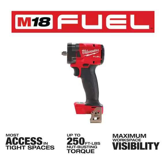 [MSRP: $229.00] Milwaukee M18 FUEL GEN-3 18V Lithium-Ion Brushless Cordless 3/8 in. Compact Impact Wrench with Friction Ring (Tool-Only) [untested]