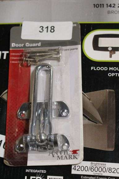 [✓] [MSRP: $21.90] Hardware Express Anvil Mark  Plated Door Guard