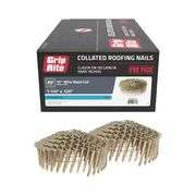 [✓] [EXT MSRP: $149.94] Grip-Rite 1-1/4 in. x 0.120-Gauge 15° Smooth Shank Electrogalvanized Wire Collated Coil Roofing Nails 7,200 per Box