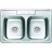 Aspen 33w X 22l X 6d Ada Double Bowl Topmount 3-hole 21g Stainless Sink