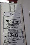 [✓] [MSRP: $322.35] Masonite 36 in. x 80 in. White Left Hand Inswing 6-Panel Primed Steel Prehung Front Door