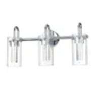 Hukoro 3-Light Vanity Light with Chrome Finish and Crystal-Clear Glass Shade RETAIL $55.92