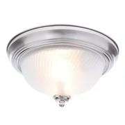 11" 2-light flush mount with frosted swirl glass shades