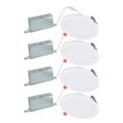 [✓] [MSRP: $61.97] HALO HLBSL 6 in. Can Less Integrated LED, 900 Lumens, 5CCT, White (4-Pack)
