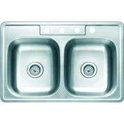 [✓] [MSRP: $40.99] Seasons® 33 X 22 X 6 In. Double Bowl Kitchen Sink
