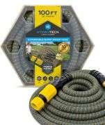 HydroTech 100ft Expandable Burst Proof Hose - Yellow: Durable Flexible Garden Watering, Kink & Corrosion Resistant RETAIL $64.00