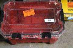 [✓] [MSRP: $19.98] Husky 5-Gal. Professional Heavy Duty Waterproof Stackable Plastic Storage Container with Hinged Lid in Red