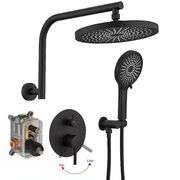 [MSRP: $179.99]  BWE Single Handle 3-Spray Rain Shower Head Round Shower Faucet 2.5 GPM with High Pressure in. Matte Black(Valve Included)