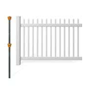 [MSRP: $174.96] Wambam Tradition Nantucket No-Dig Permanent 4 ft. x 6 ft. Vinyl Picket Fence Panel with Post and Anchor Kit