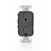 [✓] [EXT MSRP: $146.92] Leviton Decora 15 Amp Tamper Resistant Duplex Outlet with 30W USB-C Power Delivery Charger, Black (1-Pack) T5635-E