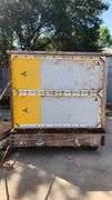 TEXAS INSTRUMENTS PORTABLE ARMORED 1/2inch THICK SOLID SHEET STEEL PANEL SAFE ROOM OR TORNADO SHELTER 8ft x 10ft  ON CUSTOM PLATFORM DOLLY. EACH ARMORED PANEL IS MADE OF TWO 1/4" SHEETS OF STEEL , EACH ARMORED PANEL IS 1/2" THICK, INCLUDES HATCH AND ONE DOOR.