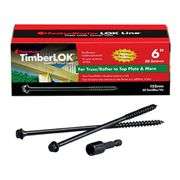 [✓] [MSRP: $46.00] FastenMaster TimberLOK Structural Wood Screws - 6 inch wood screws with hex head - Black (50 Pack)