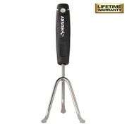 [✓] [MSRP: $9.98] 6.2 in. Double Injection Grip Handle 3-Tine Stainless Steel Cultivator
