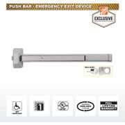 [✓] [MSRP: $154.00] Universal Hardware Commercial Rim/Panic Exit Device with 6-Pin SC4 Cylinder and Pull Trim - ANSI Grade 1, UL 305, ADA, Aluminum Finish