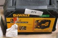 [✓] [MSRP: $119.00] DEWALT 40 ft. Red Self-Leveling Cross Line Laser Level with (2) AA Batteries & Case