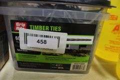 [✓] [MSRP: $85.00] Grip-Rite 6 in. x 3-Gauge 60-penny Exterior Galvanized Spiral Shank Timber Tie Nails 30 lb. Box