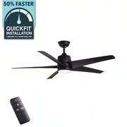 [✓] [MSRP: $154.00] Hampton Bay Mena 54 in. White Color Changing Integrated LED Indoor/Outdoor Matte Black Ceiling Fan with Light Kit and Remote Control
