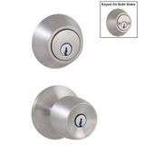 [✓] [MSRP: $22.97] Defiant Brandywine Stainless Steel Combo Pack with Double Cylinder Deadbolt