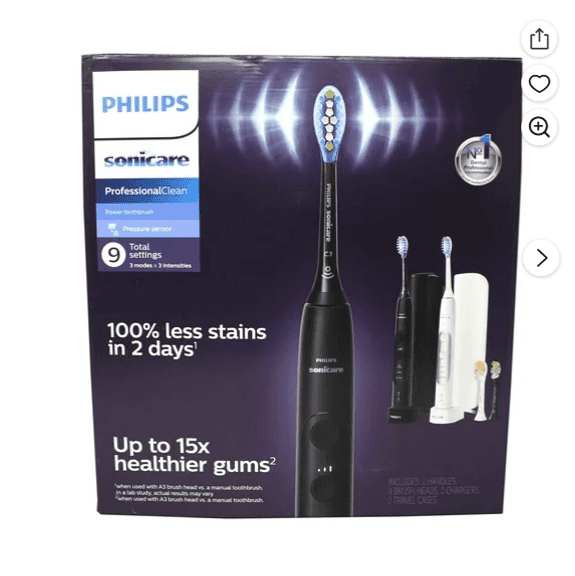 PHILIPS SONICARE PROFESSIONAL CLEAN RECHARGEABLE ELECTRIC TOOTHBRUSH, 2-PACK $170 COSTCO