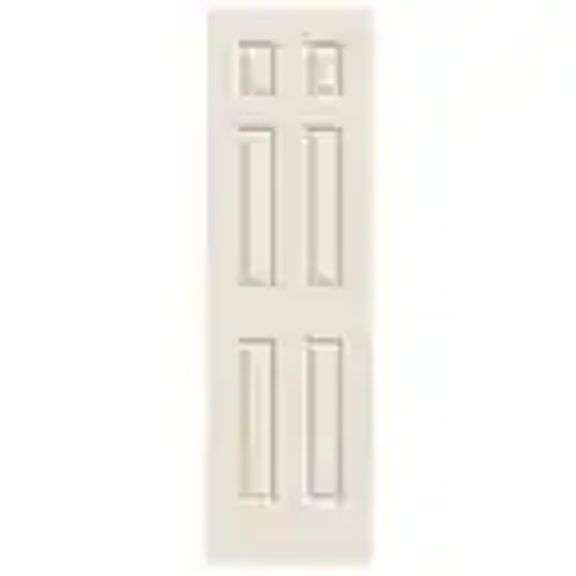[MSRP: $99.00] 438793 Jeld Wen 6 Panel Molded Slab 30 x 78 Hollow Core Non Bored [Cosmetic Damage  As Is ]