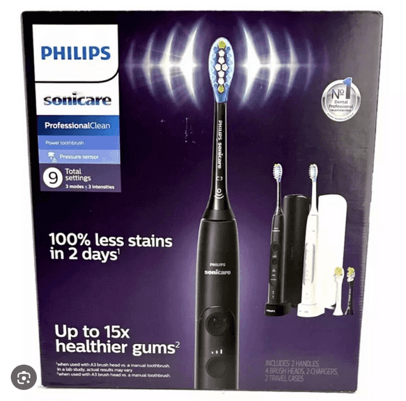 PHILIPS SONICARE PROFESSIONAL CLEAN RECHARGEABLE ELECTRIC TOOTHBRUSH, 2-PACK $170 COSTCO
