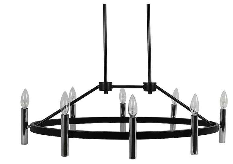 Decor Therapy Sumter 8-Light Black Chrome Modern/Contemporary Dry Rated Chandelier Retail:$125