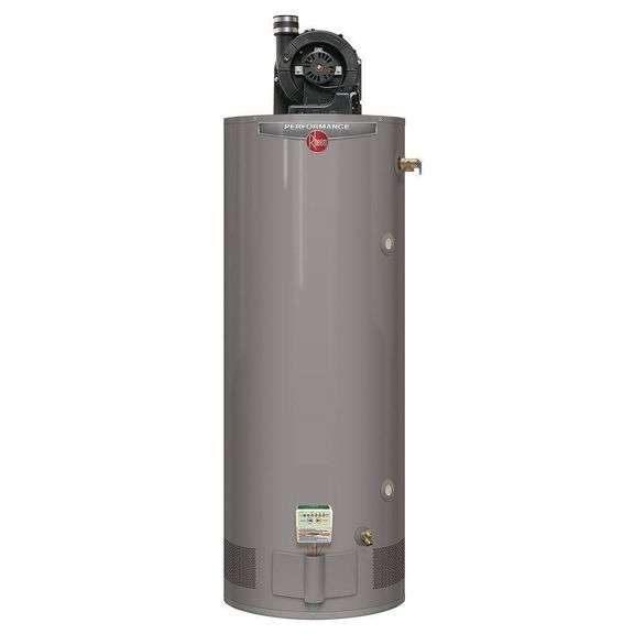 [MSRP: $1,999.00] Rheem Performance 75 Gal. Tall 6 Year 75,100 BTU Liquid Propane Power Vent Tank Water Heater [Damaged Dent On Bottom Pan ]