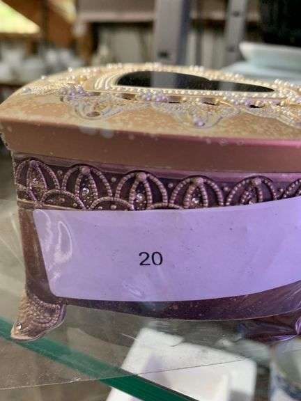 Things remembered /swarovski crystal heart shaped trinket box