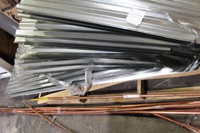 [EXT MSRP: $934.32]  Corrugated 7/8 in. x 24 in. x 12 ft. 31-Gauge Galvanized Steel Roof Panel in Metallic [As Is ]