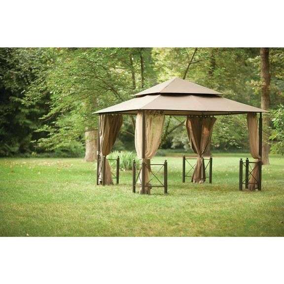 [✓] [MSRP: $499.00] Hampton Bay 12 ft. x 12 ft. Outdoor Patio Harbor Gazebo, Brown