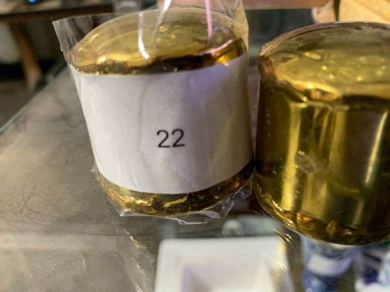 mini brass salt and pepper set
