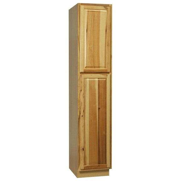 [MSRP: $459.00] Hampton 18 in. W x 24 in. D x 90 in. H Assembled Pantry Kitchen Cabinet in Natural Hickory
