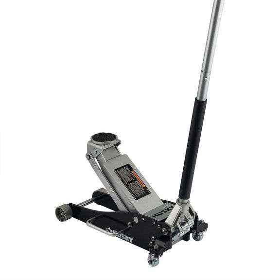 [✓] [MSRP: $199.00] Husky 3-Ton Aluminum/Steel Car Jack, Black