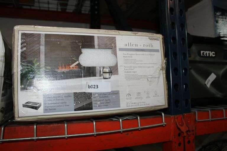 Allen + Roth 35000 -Btu Black Vent-Free Dual-Burner Gas Fireplace ...