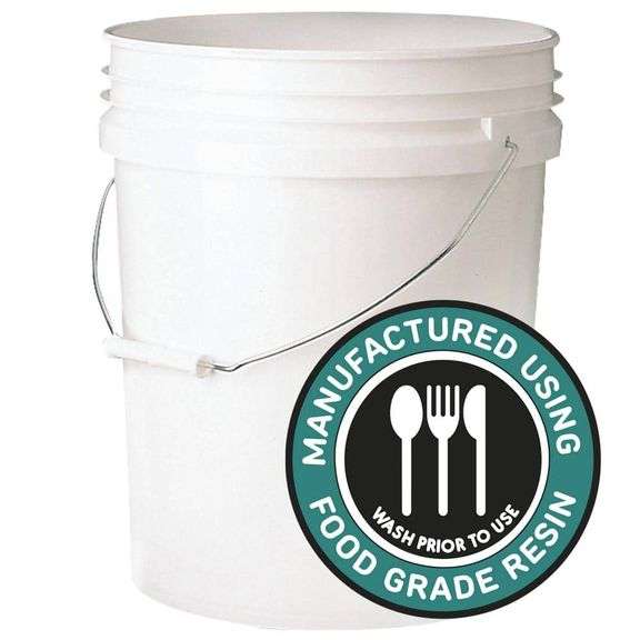 [✓] [EXT MSRP: $23.92] Leaktite 5 gal. 70mil Food Safe Bucket White