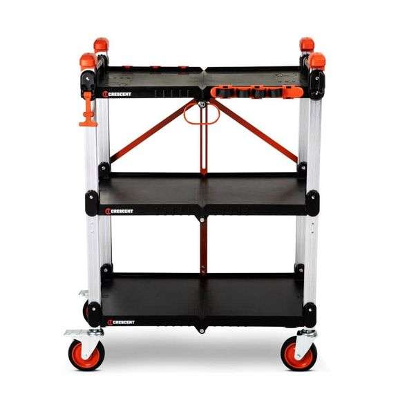 [MSRP: $299.00] SITERUNNER 20 in. 3-Shelf Heavy Duty Folding Jobsite Cart with 300 lb. Capacity