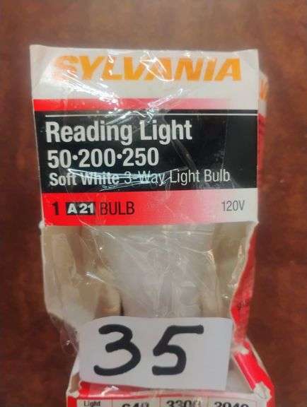 SYLVANIA 50-200-250 Soft White 3-Way A21 Light Bulb. This is a 3-way incandescent light bulb designed to provide multiple brightness levels for reading and general illumination. - $8.00