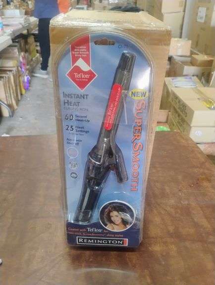 Remington CI-75 Super Smooth Instant Heat Curling Iron. This Remington curling iron features instant heat technology with a Teflon-coated barrel for non-stick, anti-static, super smooth, shiny hair, offering 25 heat settings and a 60-second heat-up time. - $35.00