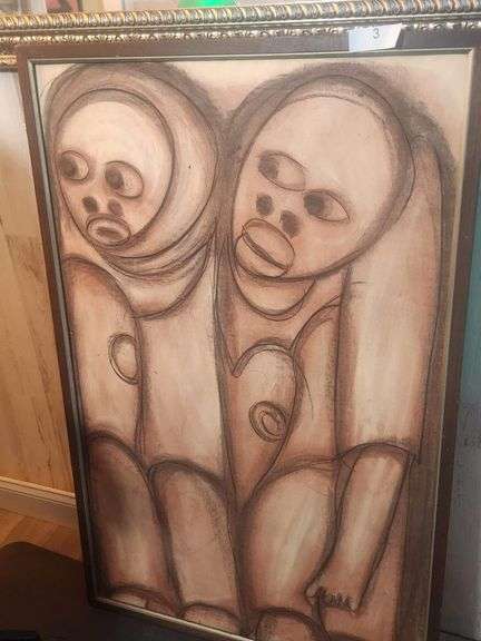 DAVID MBELE SOUTH AFRICAN ARTIST CHALK ART VALUE $350