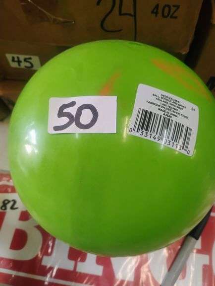 Hedstrom Bounce and Sport Ball A3640. This is a vibrant green play ball designed for bouncing and various recreational sports activities. - $10.00