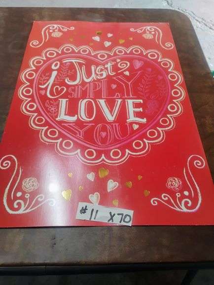 Generic Love-TheThemed Greeting Card. This is a large, red greeting card featuring the message 'I Just Simply LOVE YOU' within a heart design, used for expressing affection. - $4.00