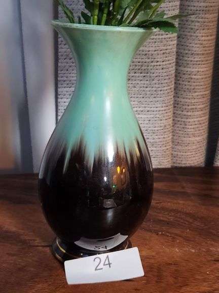 VINTAGE BAY KERAMIK VASE, WEST GERMAN POTTERY, GREEN BROWN GILDING VALUE $65 HTTPS://WWW.ETSY.COM/LISTING/948593891/VINTAGE-BAY-KERAMIK-VASE-WEST-GERMAN