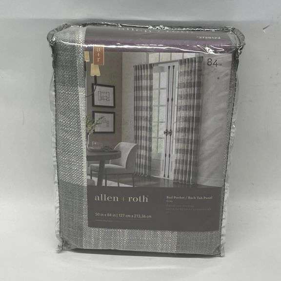 Allen + Roth 84-In Grey Light Filtering Back Tab Single Curtain Panel ...
