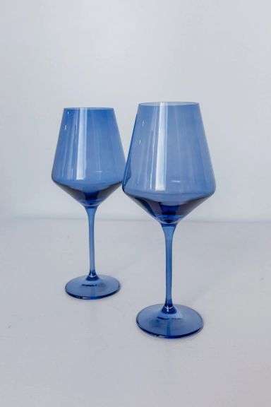 ESTELLE COLORED WINE STEMWARE - SET OF 2 {COBALT BLUE} $85